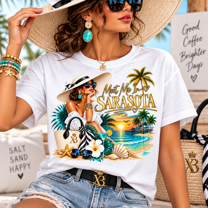 Meet Me in Sarasota T-Shirt – Coastal Florida Beach Graphic Tee