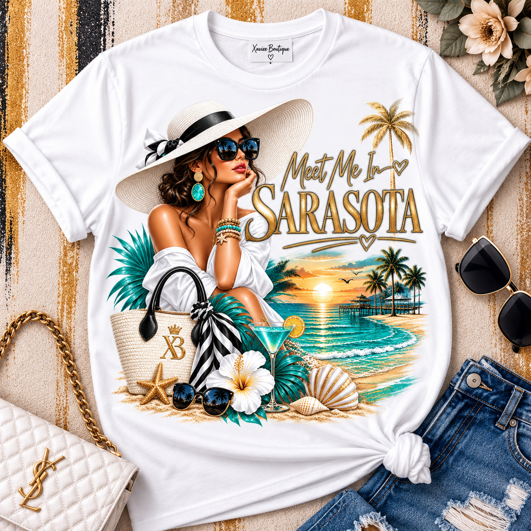 Meet Me in Sarasota T-Shirt – Coastal Florida Beach Graphic Tee