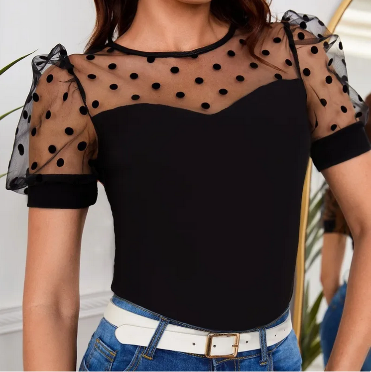 Semi Sheer Casual Tee-Xavier Boutique