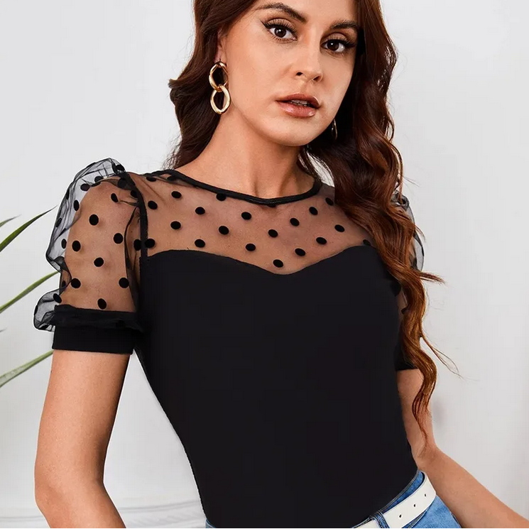 Semi Sheer Casual Tee-Xavier Boutique
